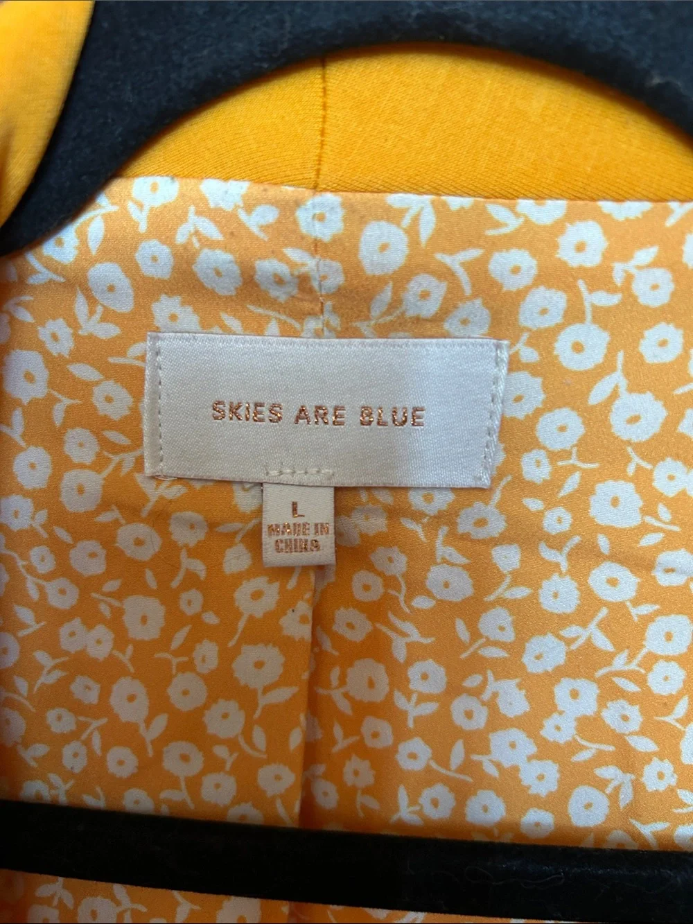 Skies Are Blue Mustard Yellow Open Front Blazer - Picture 2 of 7